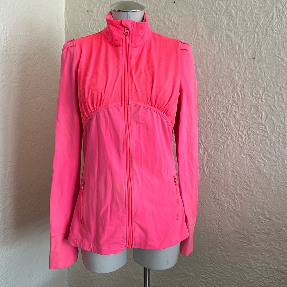 Lorna Jane Hot Neon Pink Activewear Jacket Large